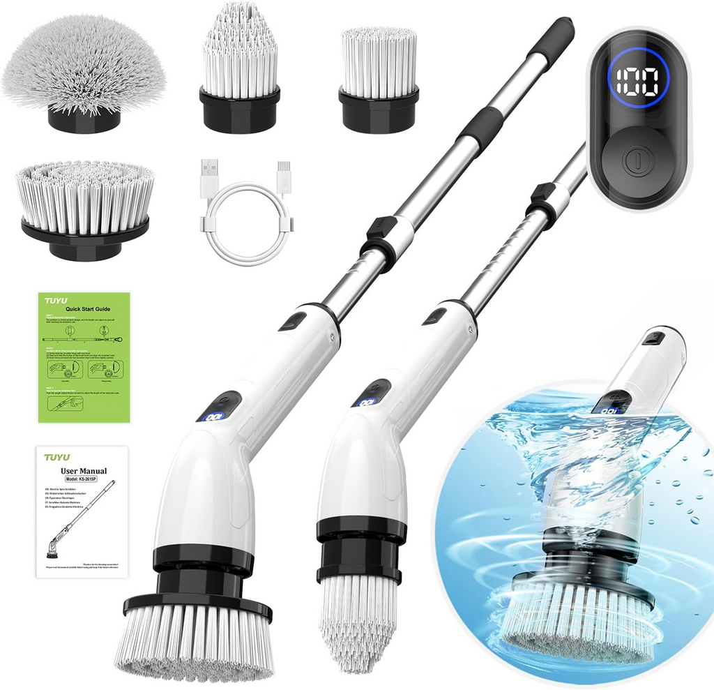 Electric Spin Scrubber – IPX7 Waterproof Cordless