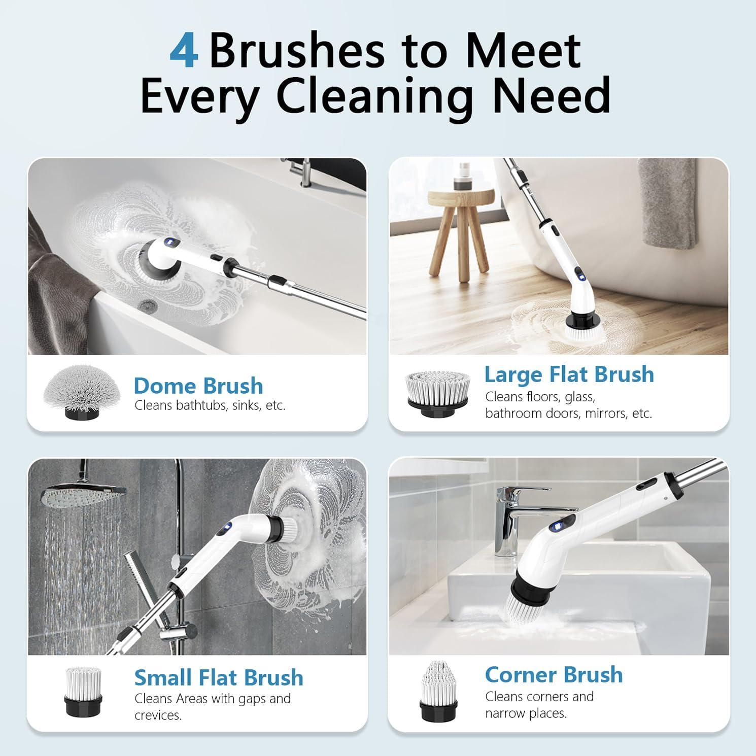 Electric Spin Scrubber – IPX7 Waterproof Cordless