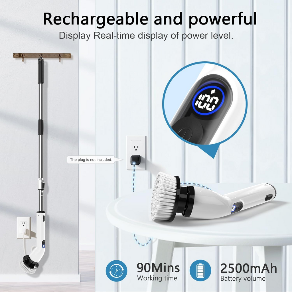Electric Spin Scrubber – IPX7 Waterproof Cordless