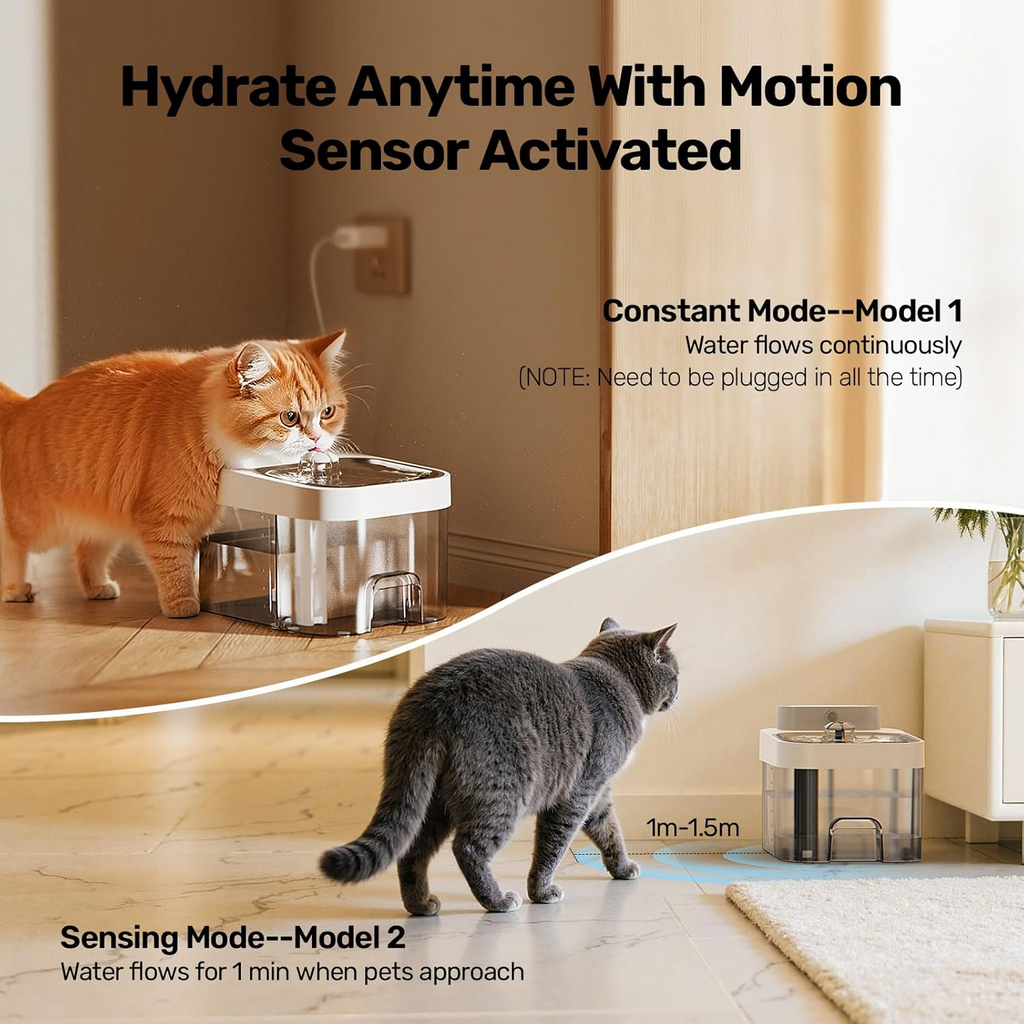 Dual-Tank Automatic Cat Water Fountain