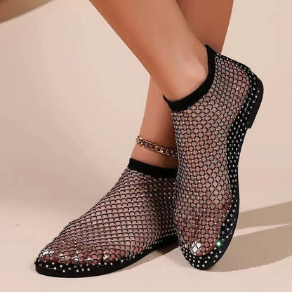 omen's Rhinestone Flat
