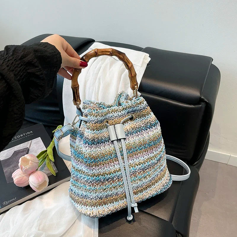 Straw Beach Bucket Bag