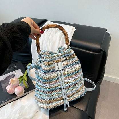 Straw Beach Bucket Bag