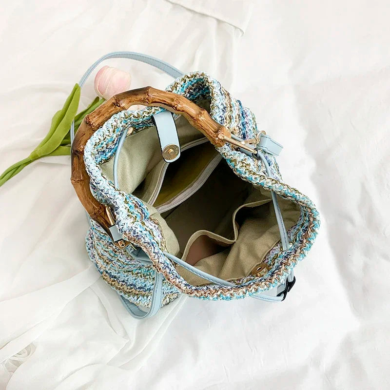 Straw Beach Bucket Bag